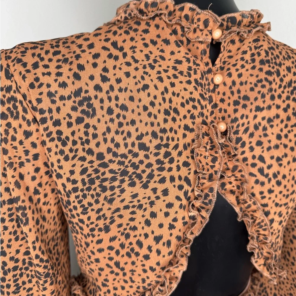 Leopard Print Ruffle Dress - Picture 9 of 10